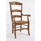 Fauteuil Louis-Philippe haut dossier chevreuil sculpté en chêne