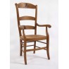 Fauteuil Louis-Philippe haut dossier chevreuil sculpté en chêne