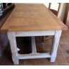 Table rectangulaire de campagne en chêne pied peint relooking possible