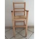 Fauteuil enfant haut moderne en hêtre verni naturel