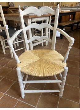 Fauteuil aiguille chêne peint