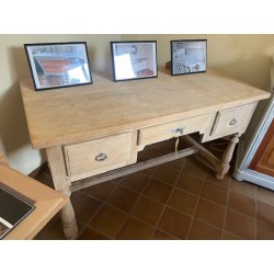 Table ronde d 110 avec 2 allonges de service en merisier