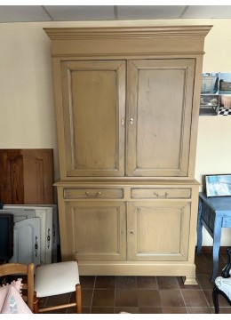 Buffet 2 corps merisier peint