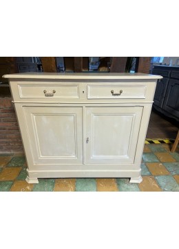 Meuble deux portes hêtre peint 