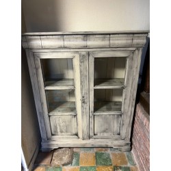 Meuble de coin en chêne peint