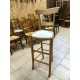 Tabouret directoire en chêne assise similicuir