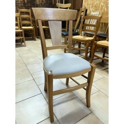 Chaise directoire en chêne assise similicuir