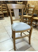 Chaise directoire en chêne assise similicuir