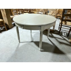 Table avec tiroir en chêne peint