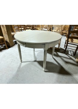 Table avec tiroir en chêne peint