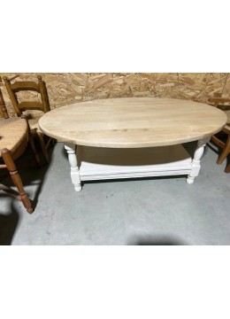Table de salon en frêne relookée 
