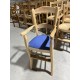 Fauteuil haut de table pro frêne similicuir bleu
