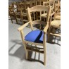 Fauteuil haut de table pro frêne similicuir bleu