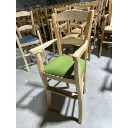 Fauteuil haut de table pro frêne similicuir vert