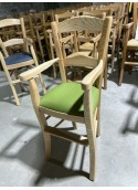 Fauteuil haut de table pro frêne similicuir vert