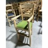 Fauteuil haut de table pro frêne similicuir vert