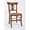 Chaise de salle Directoire palmette sculptée "lyre" en chêne, merisier ou noyer
