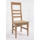 Chaise 3 barres horizontales assise bois en chêne
