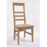 Chaise 3 barres horizontales assise bois en chêne